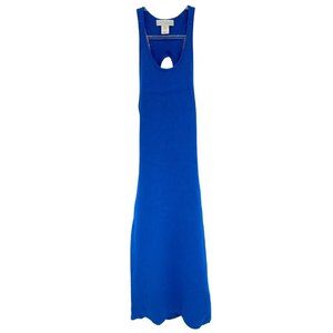 House of Harlow 1960 Blue Sleeveless Knit Back Cut Out Bodycon Maxi Dress Medium